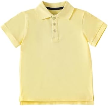 DEFAHN Kids Polo Shirt School Uniform Shirt Short Sleeve Girls Boys Plain Children School Uniform Shirts Sports Wear Age 2-14 Years T-Shirt Top & Tee