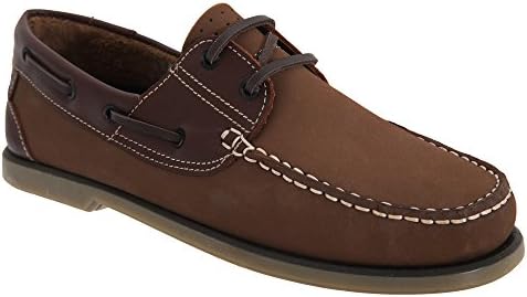 DEK Boat shoes Boys Nubuck Brown 8 UK