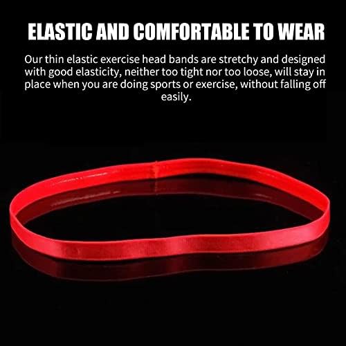 DELITLS 10 Pcs Sports Headband Elastic Sports Hairbands Non Slip Thin Headbands Silicone Grip Sport Hair Band For Football Running Yoga Workout(10/PCS Multicolor Size:5.51 X 0.43inch)