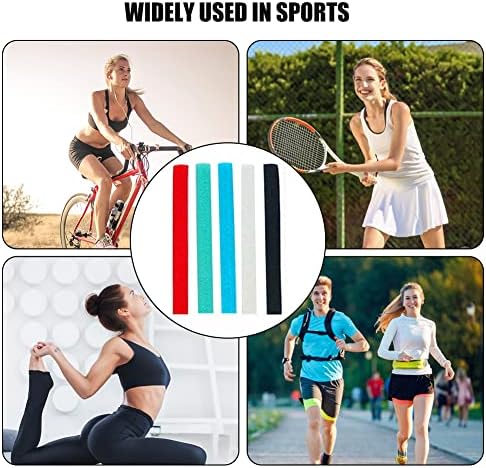 DELITLS 10 Pcs Sports Headband Elastic Sports Hairbands Non Slip Thin Headbands Silicone Grip Sport Hair Band For Football Running Yoga Workout(10/PCS Multicolor Size:5.51 X 0.43inch)