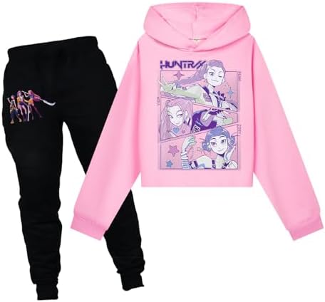 Demon Hunters Girls Pants Set Kids Music Adventure Tee Shirt 2PCS Long Sleeve Cartoon Anime Clothing Outfit
