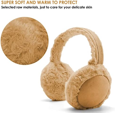 DERCLIVE Earmuff Winter Folding Warm Earwarmer Furry Earmuffs Ear Covers Warmer For Women Girls