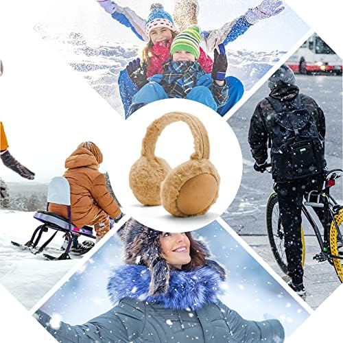 DERCLIVE Earmuff Winter Folding Warm Earwarmer Furry Earmuffs Ear Covers Warmer For Women Girls