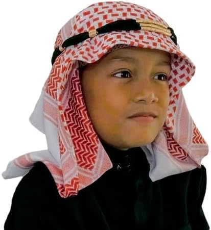 Desert Dress Palestine Childs Kids Boys Shemagh Scarf & Igal Set Pack Gift for Wedding Eid Ramadan Hajj Umrah