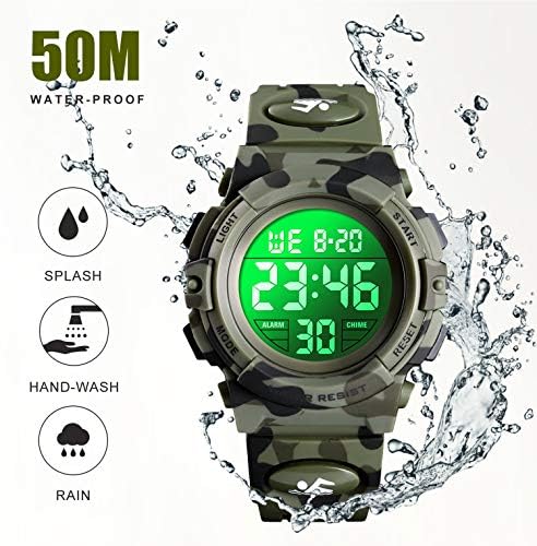 Digital Watch For Boys Waterproof Sports Watch Children's Watches With Alarm Clock Stopwatch 12-24H Electronic Children's Watches LED Watch For Junior Teenagers