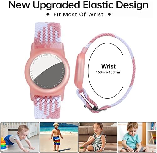 Dingfeiyu Nylon Kids Wristband For Airtag Anti-Lost Anti-Scratch Bracelet Kids Airtag Tracking Watch Wrist Strap Child Holder Necklace For Airtag