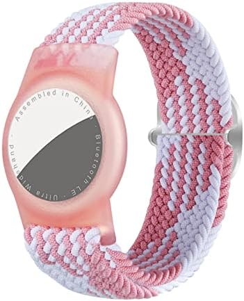 Dingfeiyu Nylon Kids Wristband for Airtag Anti-Lost Anti-Scratch Bracelet Kids Airtag Tracking Watch Wrist Strap Child Holder Necklace for Airtag