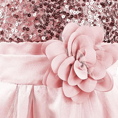 Discoball Girls Princess Dress Sequin Tulle Flower Pageant Birthday Party Wedding Bridesmaid Girl Dresses For 3-12 Years