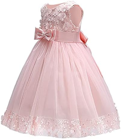Discoball Girls Princess Dress Tulle Bow Lace Embroidery Flower Girl Dress Birthday Party Wedding Bridesmaid First Communion Girls' Dresses For 1-10 Years