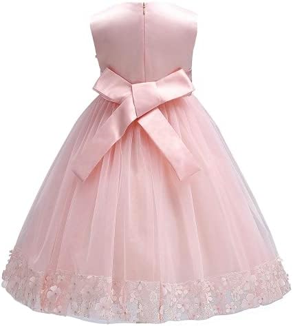 Discoball Girls Princess Dress Tulle Bow Lace Embroidery Flower Girl Dress Birthday Party Wedding Bridesmaid First Communion Girls' Dresses For 1-10 Years