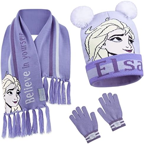 Disney Beanie Hat Scarf and Gloves Set Kids Frozen Gifts for Girls