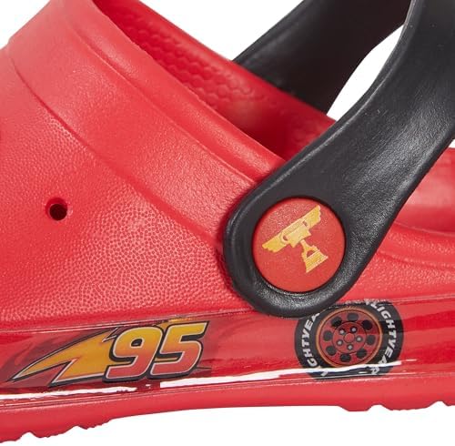 Disney Boys Cars Clogs With Charms Kids Sandals Lightning McQueen Sliders With Ankle Strap Beach Shoes