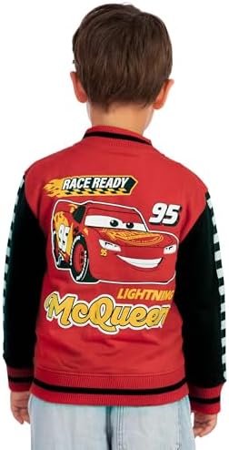Disney Cars Boys Jacket Lightning McQueen Boys Bomber Jacket Lightning Baseball Jackets Ages 18 Months To 8 Years