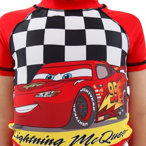 Disney Cars Boys Lightning McQueen Two Piece Swim Set Ages 18 Months To 7 Years