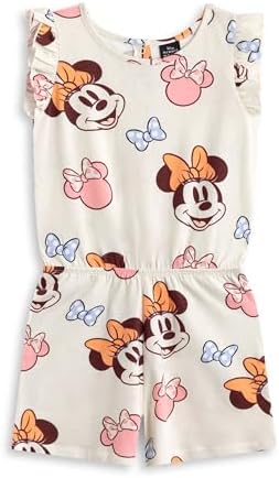 Disney Girls Playsuit Options Sleeveless Outfit with Ruffle Detail Elasticated Waistband Casual Summer Wear with Pockets Movie Character Apparel for Children