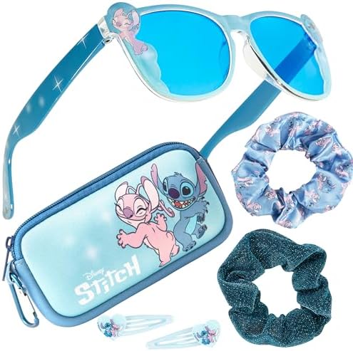 Disney Girls UV Protection Sunglasses Case and Hair Accessories Set Girls Gifts