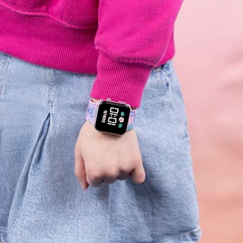Disney Kids Lilo & Stitch LED Quartz Silicone Strap Blue Watch LAS4091