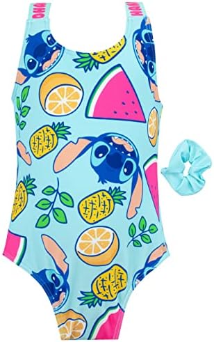 Disney Lilo and Stitch Swimming Costume with Scrunchie Girls Swim Set Girls’ One-Piece Swimming Costumes Official Lilo & Stitch Merchandise Ages 4 to 13 Years