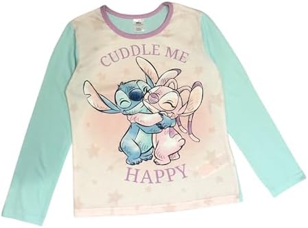 Disney Lilo & Stitch Girls 2 Piece Pyjamas Set Cuddle Me Multicoloured Age 5-12 Years