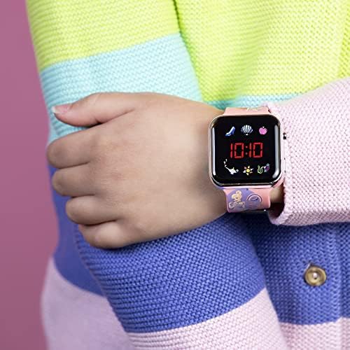 Disney Princess Girl's Digital Quartz Watch With Silicone Strap PN4398