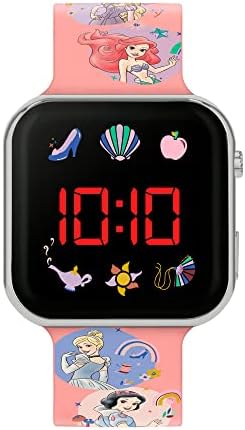 Disney Princess Girl's Digital Quartz Watch with Silicone Strap PN4398