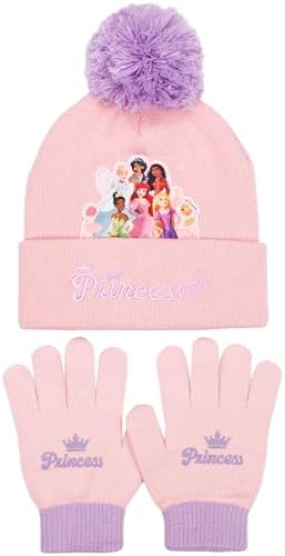 Disney Princesses Winter Hat & Gloves Set for Girls – Warm & Cosy Beanie Hat & Gloves – Perfect for Kids Ages 3-9