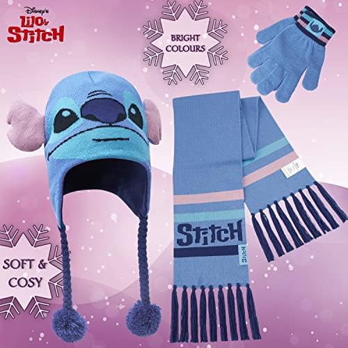 Disney Stitch Girls Beanie Scarf Teenagers Kids Gloves Winter Accessories School Travel Stitch Gifts Choose From Sets
