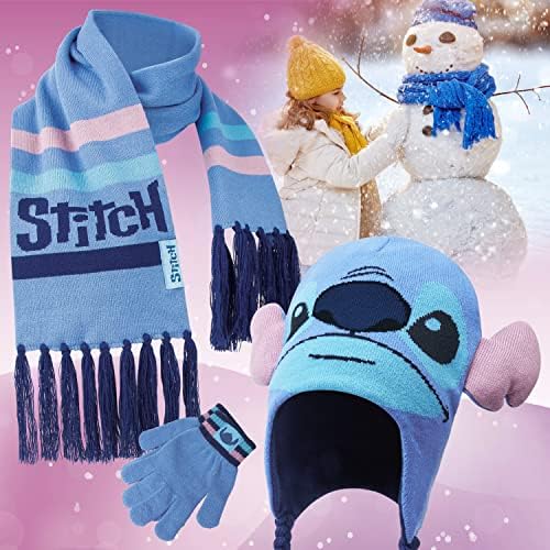 Disney Stitch Girls Beanie Scarf Teenagers Kids Gloves Winter Accessories School Travel Stitch Gifts Choose From Sets