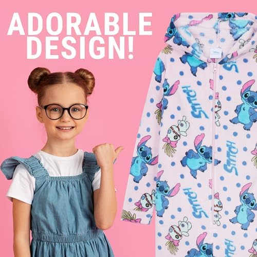 Disney Stitch Girls Fleece Onesie With Hood Cosy Loungewear Pyjamas Sleepsuit For Kids Teenagers Stitch Gifts For Kids