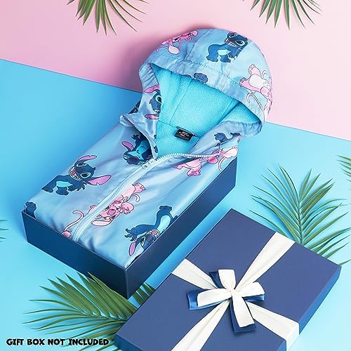 Disney Stitch Girls Raincoat - Waterproof Hooded Jacket For Kids 4-14 Years Fleece Lined - Stitch Gifts For Girls Teens