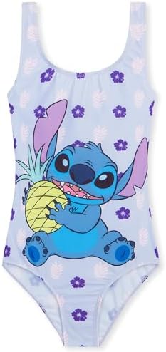 Disney Stitch Girls Swimming Costume Stretchy One Piece Swimsuit Comfy Teenagers Swimwear Beach Pool Holiday Essentials