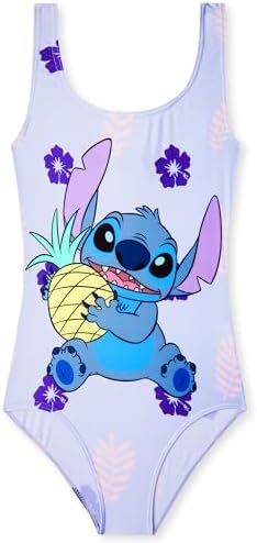 Disney Stitch Girls Swimming Costume Stretchy One Piece Swimsuit Comfy Teenagers Swimwear Beach Pool Holiday Essentials