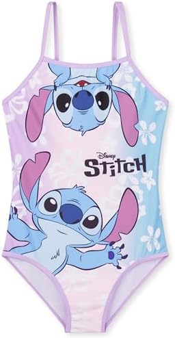 Disney Stitch Girls Swimming Costume Stretchy Swimsuit for Beach Pool