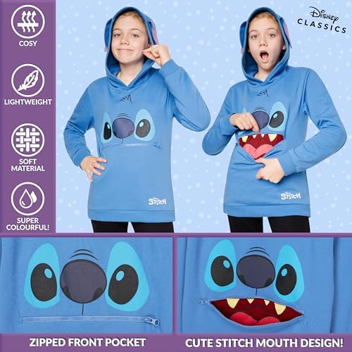 Disney Stitch Hoodie For Girls Teens Warm Hooded Sweatshirt Soft Fashion Jumper Casual Activewear Long Sleeve Pullover Stitch Gifts