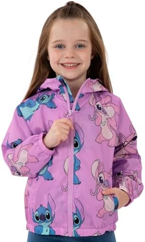 Disney Stitch Jacket Lilo And Stitch Girls Rain Jacket Girls Raincoat Angel Raincoat For Kids Ages 5 To 13 Years
