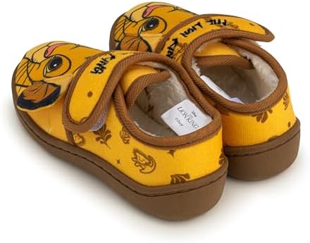 Disney The Lion King Simba Slippers With 3D Ears Boys & Girls Soft Plush Indoor House Slippers Non-Slip Rubber Sole Available In UK Shoe Sizes 6-12