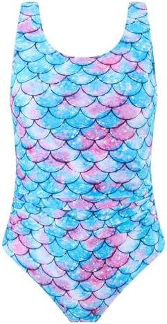 DivingBirds Girls Swimming Costume Padded Bras One Piece Teen Swimsuit Neon Swimming Suit For Kids Bathing Suits UV Sunsafe 8-13 Years
