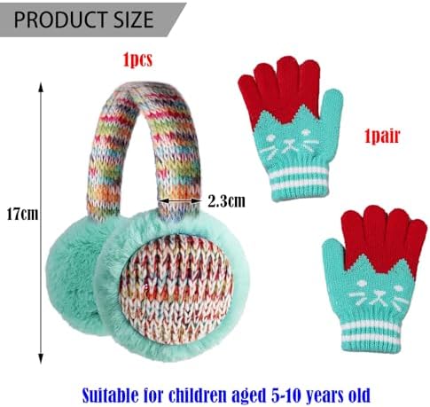 DKDDSSS 1PCS Kids Earmuffs Rainbow Ear Muffs Earmuffs Warm Plush Winter Earmuffs Girls Boys Cold Weather Ear Warmer