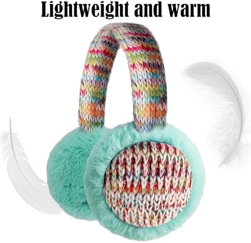 DKDDSSS 1PCS Kids Earmuffs Rainbow Ear Muffs Earmuffs Warm Plush Winter Earmuffs Girls Boys Cold Weather Ear Warmer