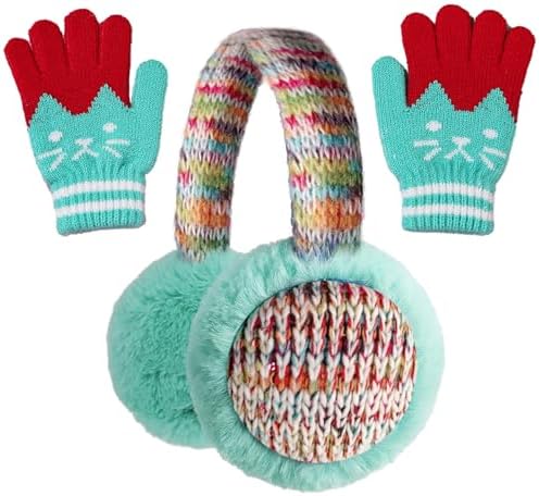 DKDDSSS 1PCS Kids Earmuffs Rainbow Ear Muffs Earmuffs Warm Plush Winter Earmuffs Girls Boys Cold Weather Ear Warmer