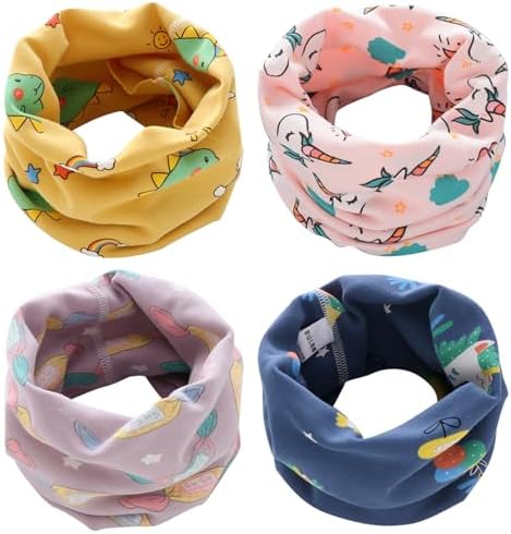 DKDDSSS 4 Pcs Kids Neck Warmer – Loop Neckerchief Snood Scarf