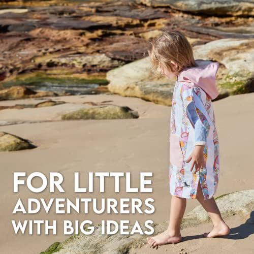 Dock & Bay Poncho With Hood - For Kids - Super Absorbent Quick Dry - Includes Bag - Kids - Pink Power Extra Small (Age 2-4)