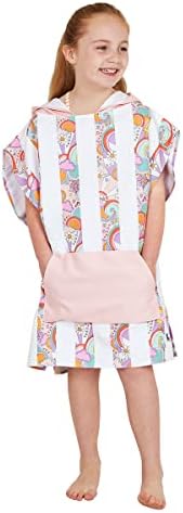 Dock & Bay Poncho with Hood - For Kids - Super Absorbent Quick Dry - Includes Bag - Kids - Pink Power Extra Small (Age 2-4)