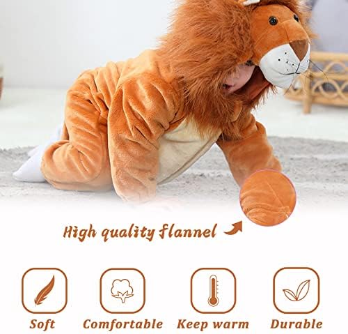 Doladola Unisex Baby Spring Autumn Animal Romper Baby Boys Girls Flannel One Piece Pyjamas