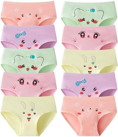 Domee Girls Knickers Cotton Pants Underwear Briefs Underpants Pack Of 10