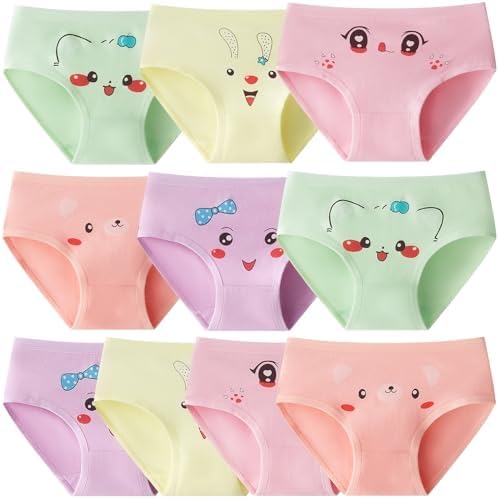 Domee Girls Knickers Cotton Pants Underwear Briefs Underpants Pack of 10
