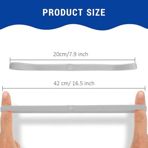 DOOCECIY 10 Pcs Boys Sports Headband Non Slip Elastic Hair Band With Silicone Grip For Kids