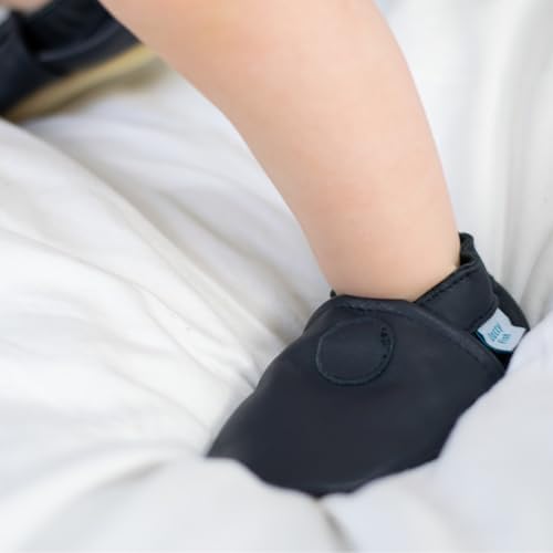 Dotty Fish Boys Soft Leather Baby & Kids Shoes - Barefoot Non-Slip Suede Sole Podiatrist Recommended Lightweight Flexible Breathable British Brand – Fun Designs With Transport Vehicles 0–4 Years