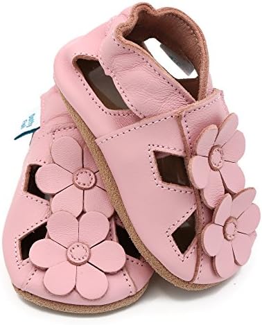 Dotty Fish Unisex Baby & Kids Leather Sandals – Barefoot Non-Slip Sole Podiatrist Recommended Breathable British Brand. Summer Shoes For Boys & Girls. 0-6 Months - 4-5 Years - 7 Designs