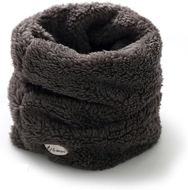 Double-Layer Plush Kids Neck Warmer 2-12 Years Girls Boys Winter Soft Fleece Neck Gaiter Child Furry Snood Scarf Neckerchief Cold Weather Accessory